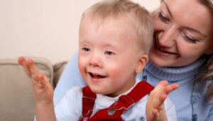 Social Worker helping a blind child to get services