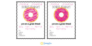 donut forget braille cards