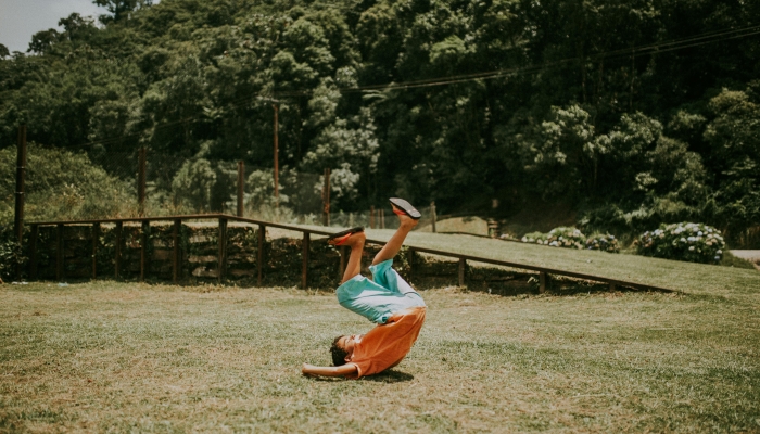 Photograph of a Kid Falling